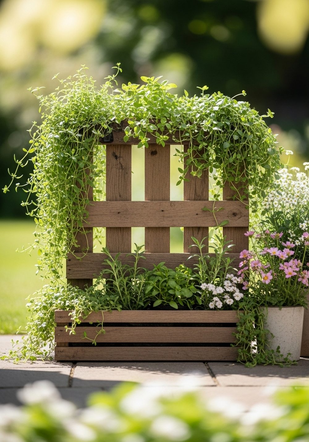 Create A Vertical Herb Pallet By The Kitchen Door
