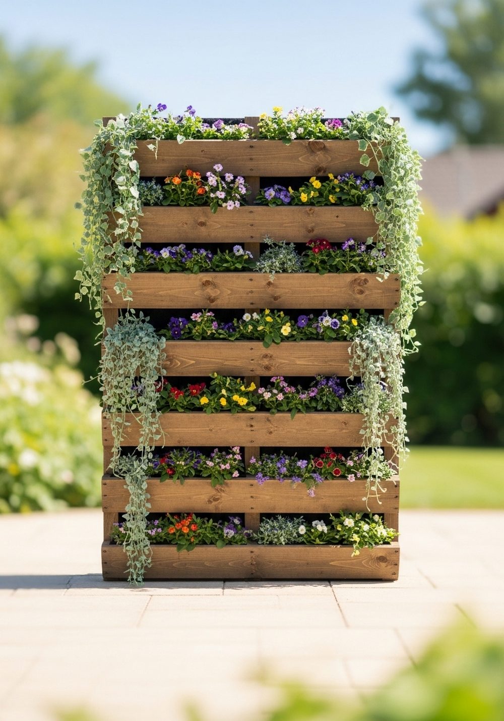 Create A Vertical Pallet Flower Wall