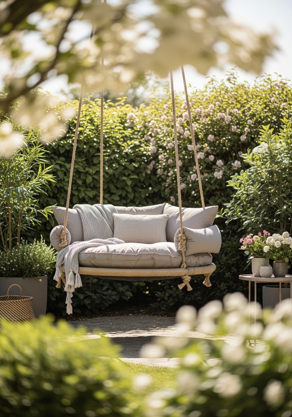 Cushioned Tire Swing Reading Nook