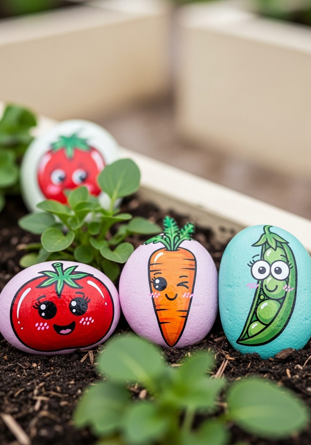 Cute Cartoon Vegetable Faces