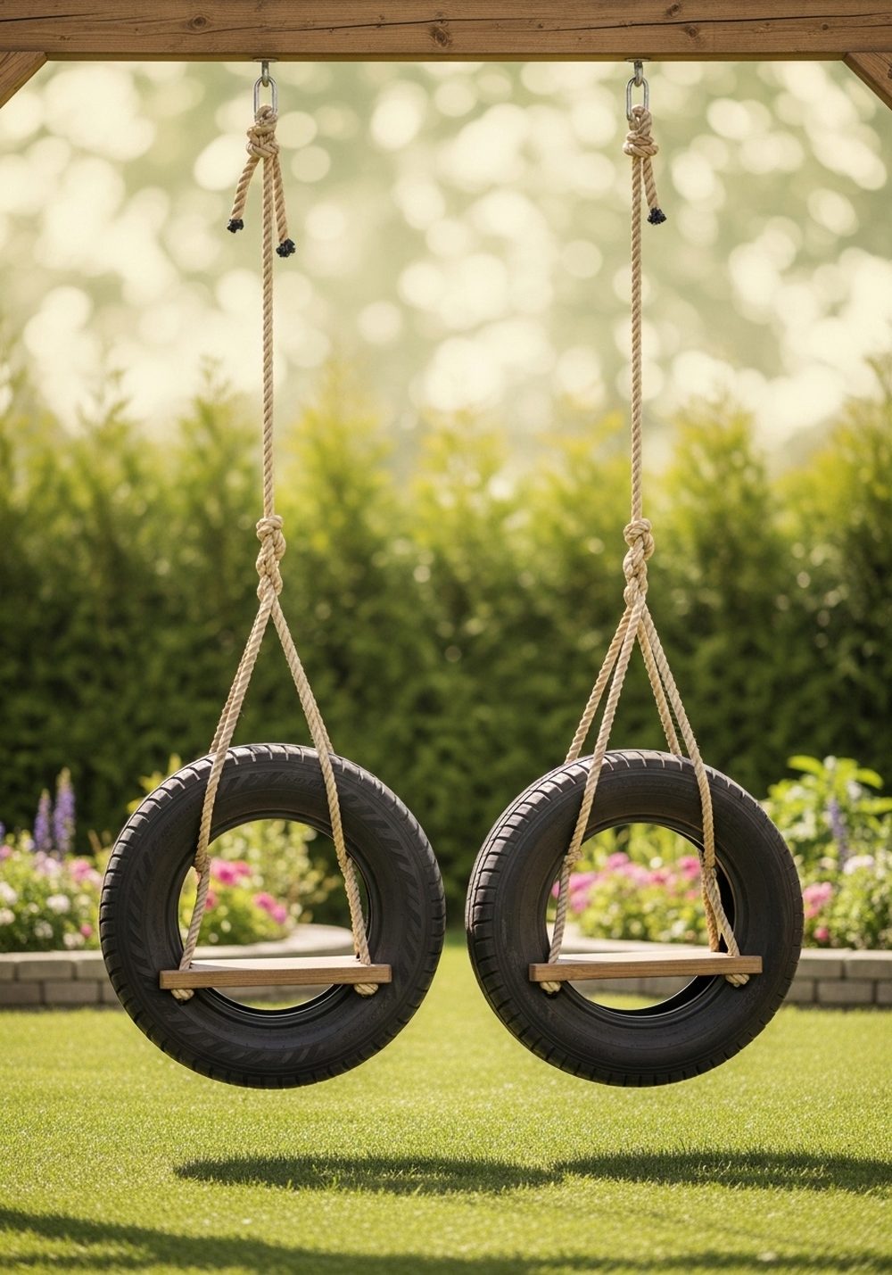 Double-Tire Side-by-Side Swing Set