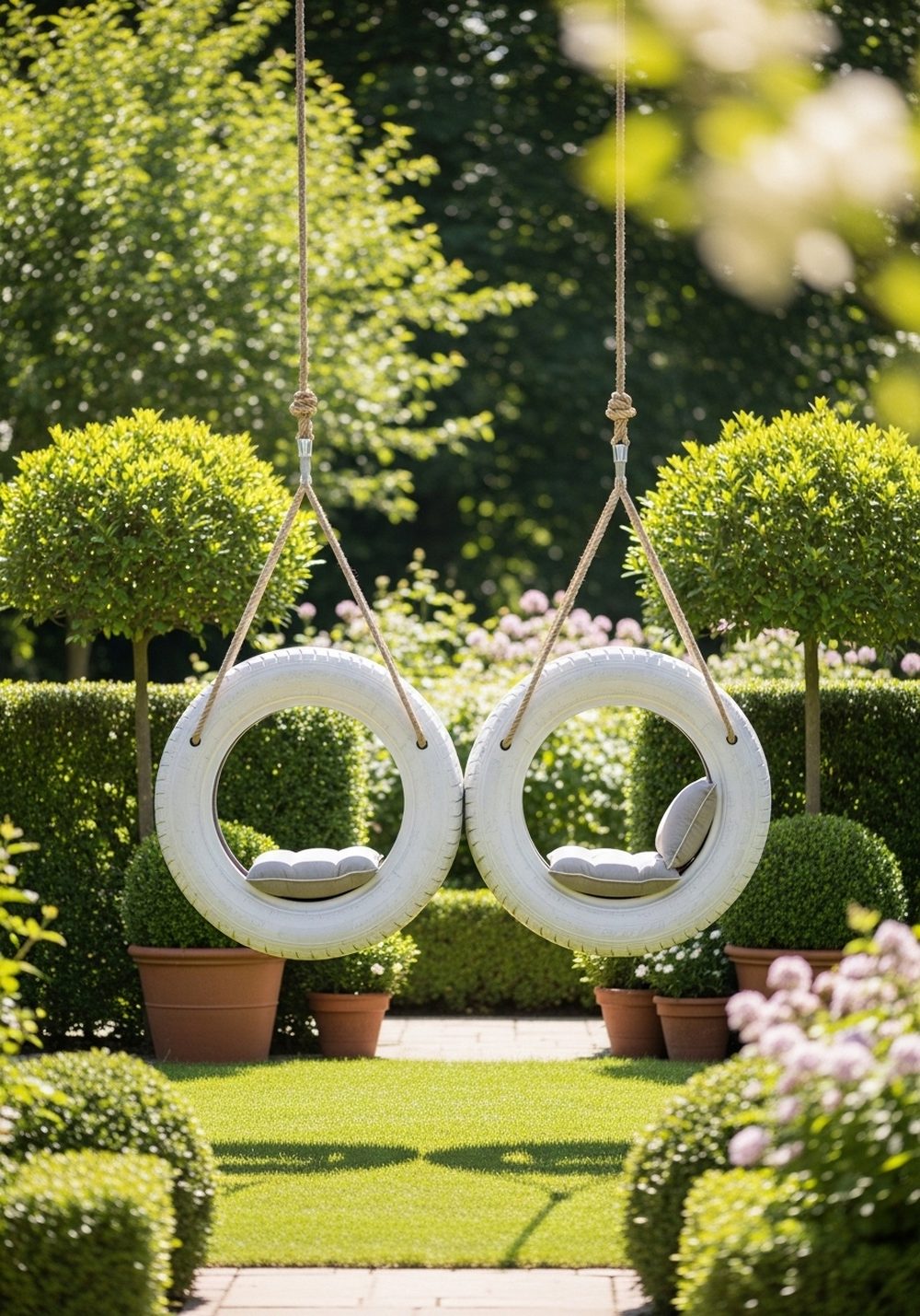 Double Tire Swing Lounge For Two