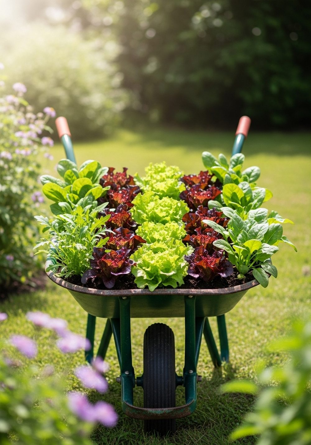 Edible Greens Wheelbarrow Salad Box