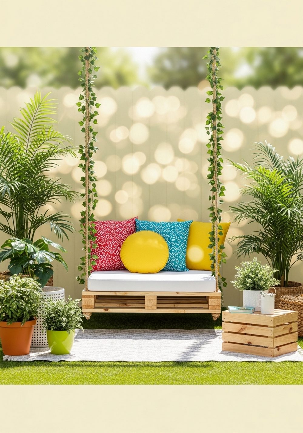 Kid-Friendly Mini Pallet Swing Nook