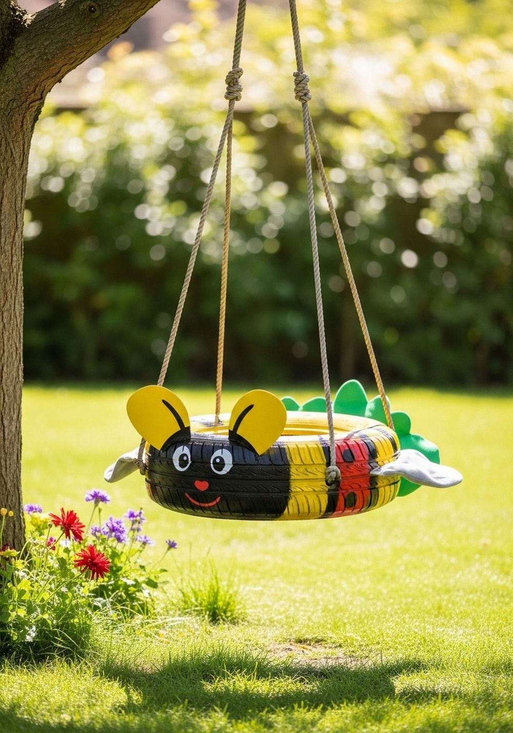 Kids’ Animal-Themed Tire Swing