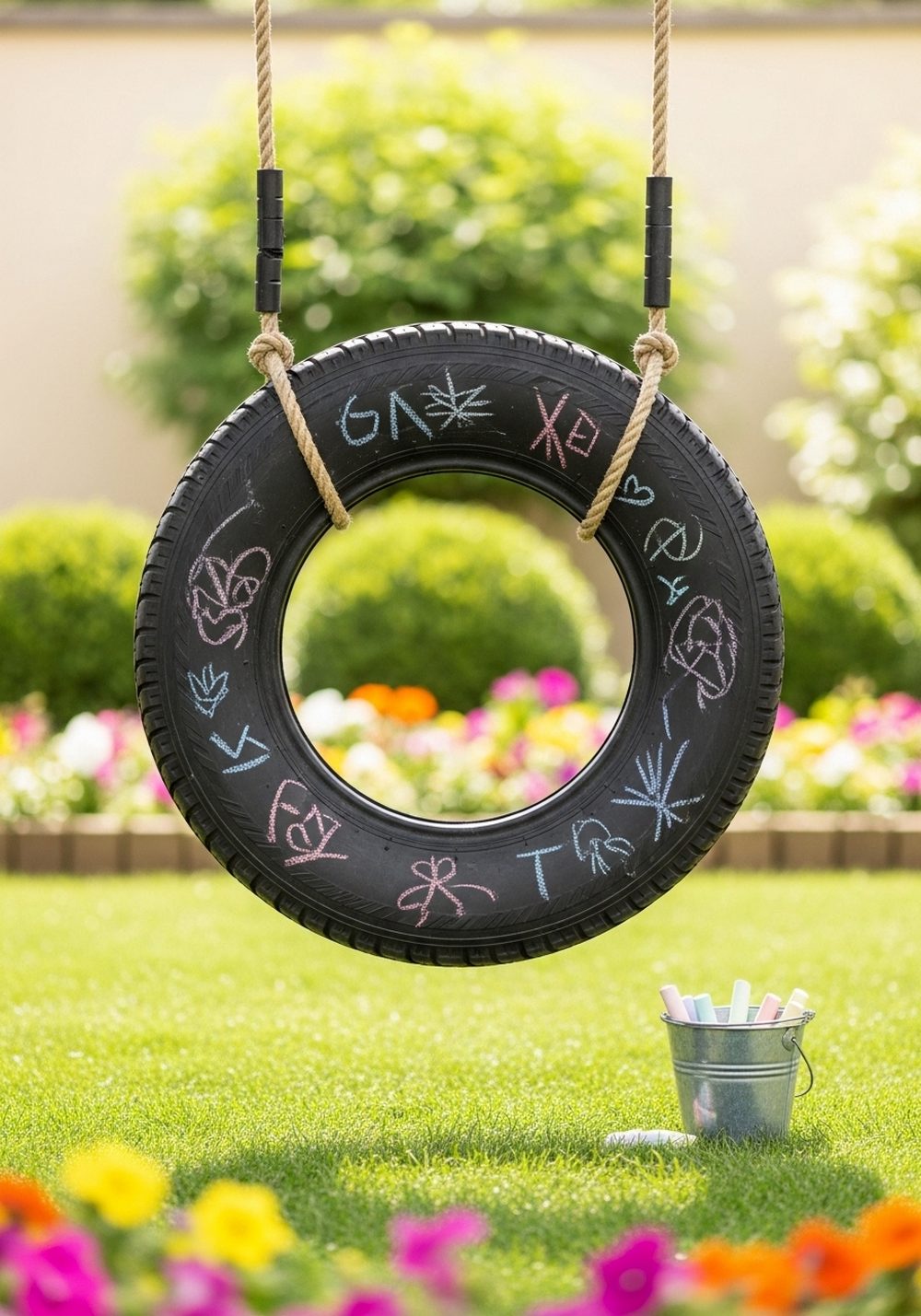 Kids’ Chalkboard-Paint Tire Swing