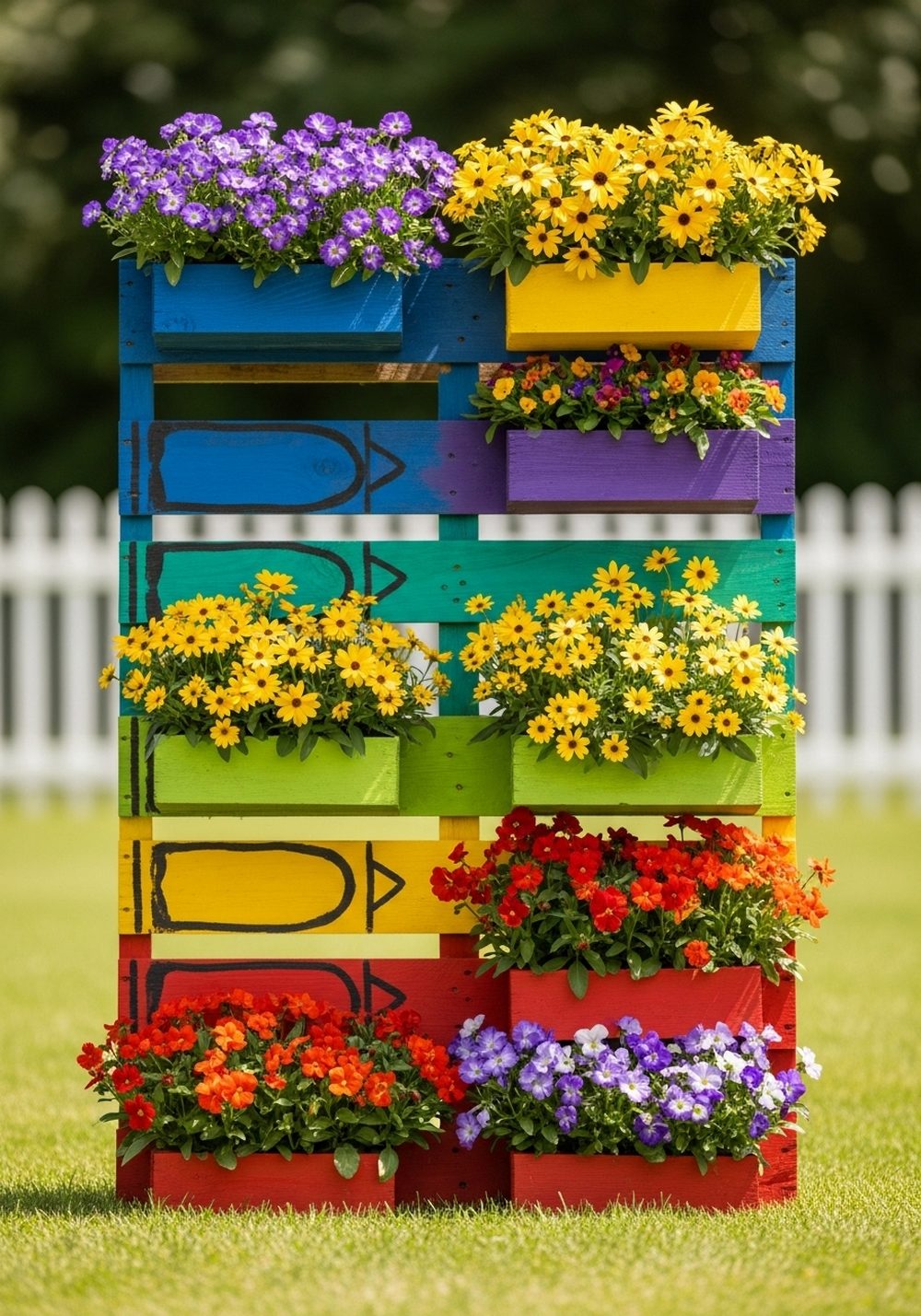 Kids’ Crayon-Color Pallet Pollinator Garden