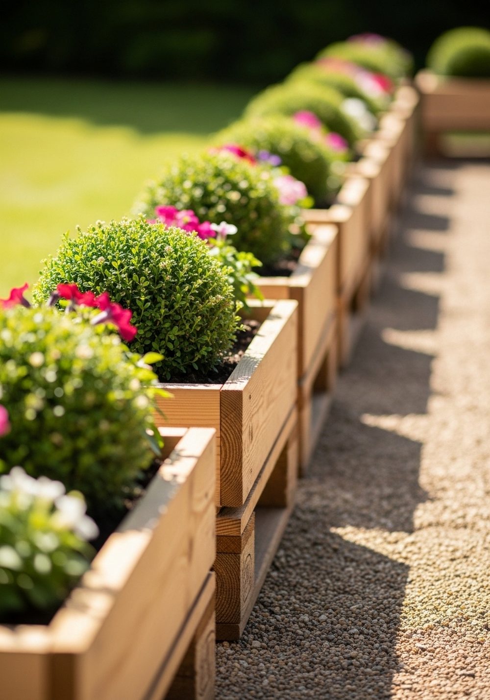 Lay A Low Pallet Flower Border Along Paths