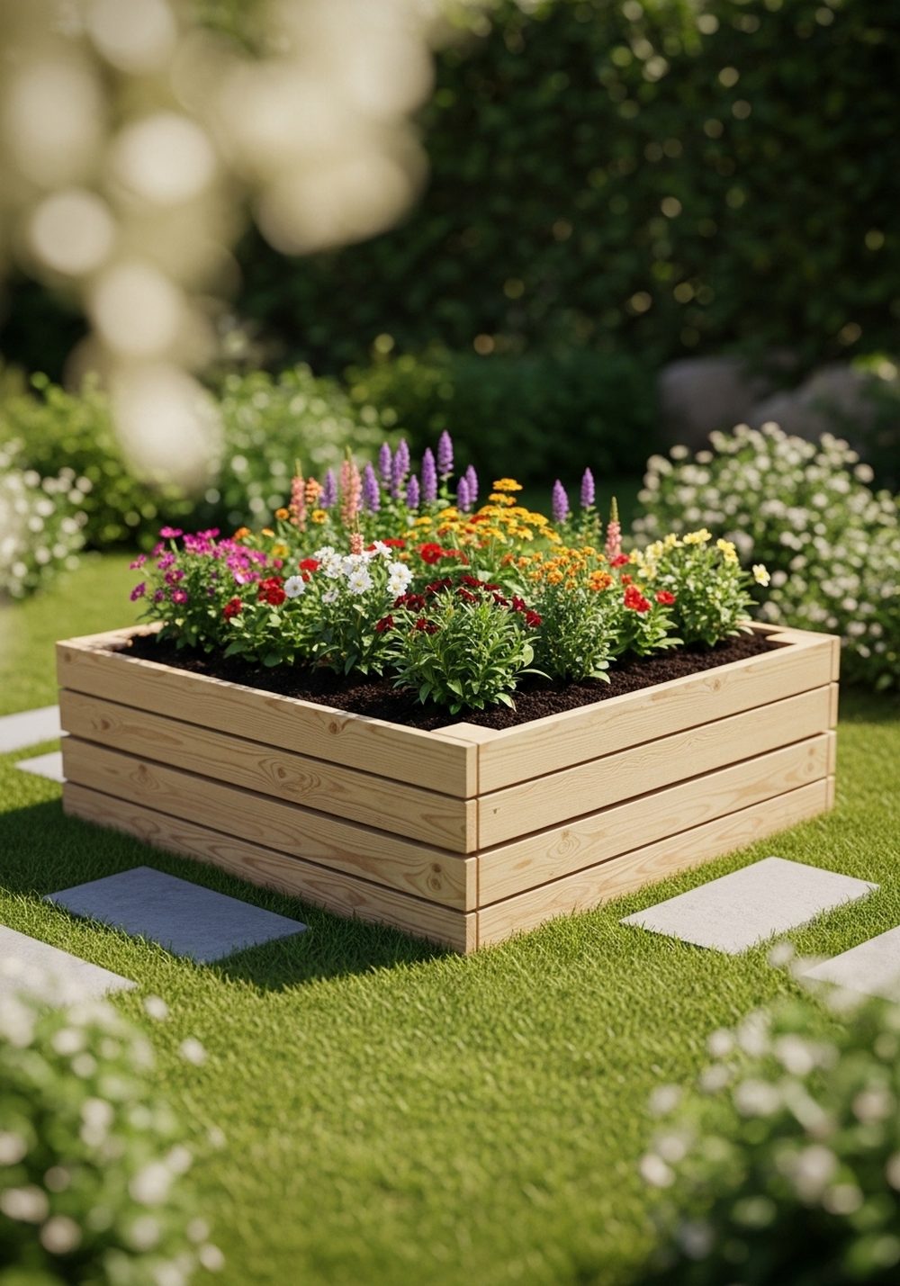 Make A Pallet-Framed Raised Flower Bed