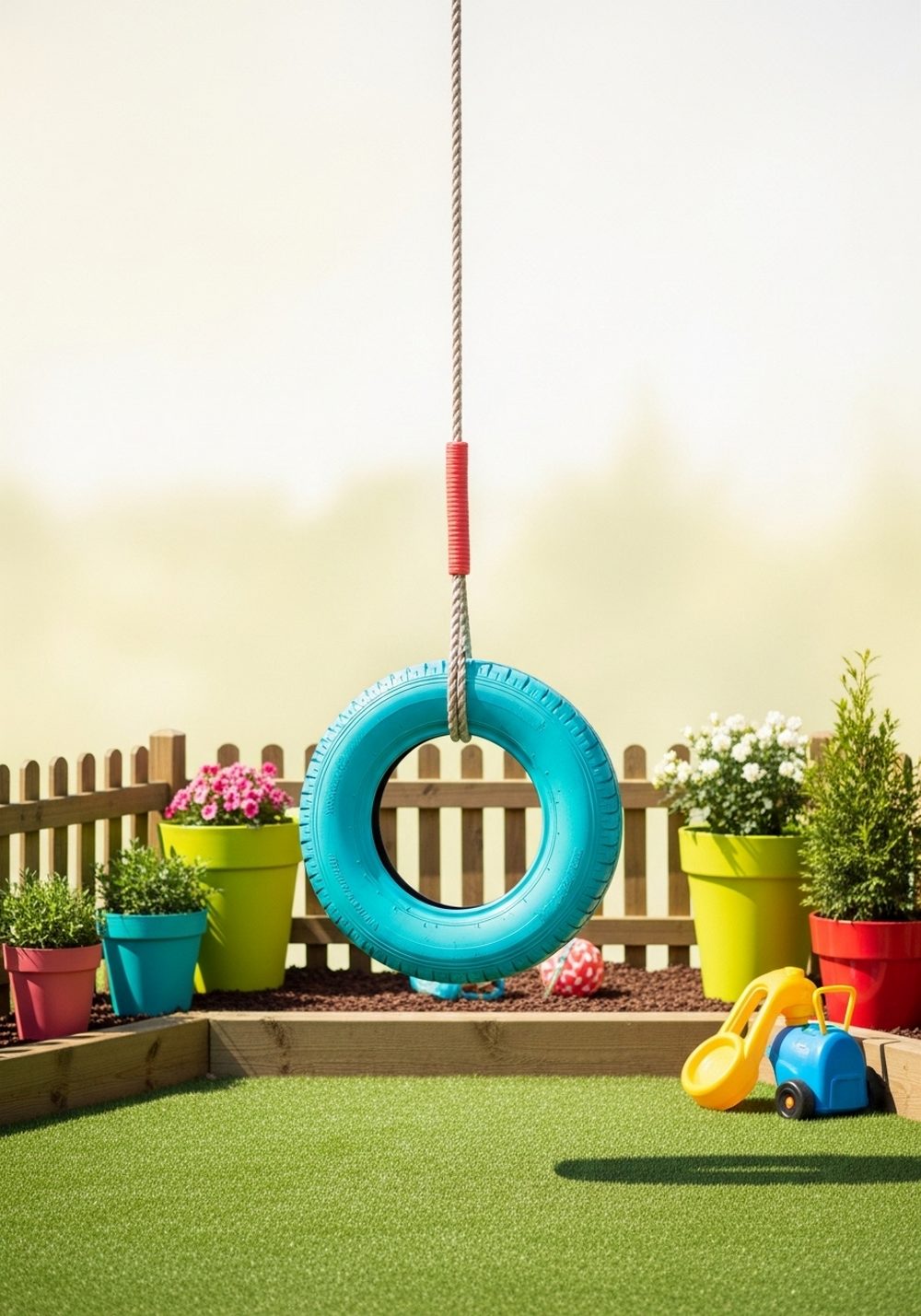 Mini Tire Swing Seat For A Kid’s Corner