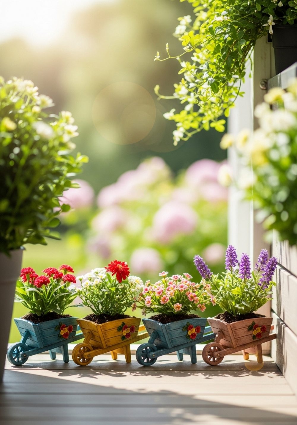 Mini Wheelbarrow Planters For Small Spaces