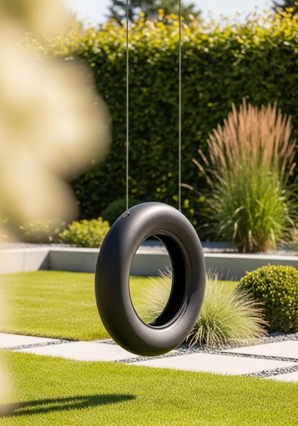 Minimalist Black Modern Tire Swing