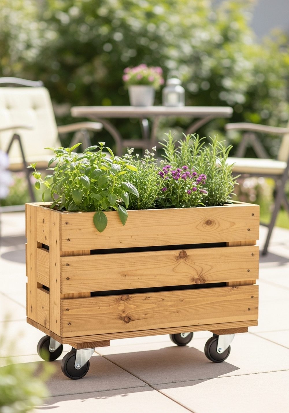 Mobile Pallet Garden On Wheels