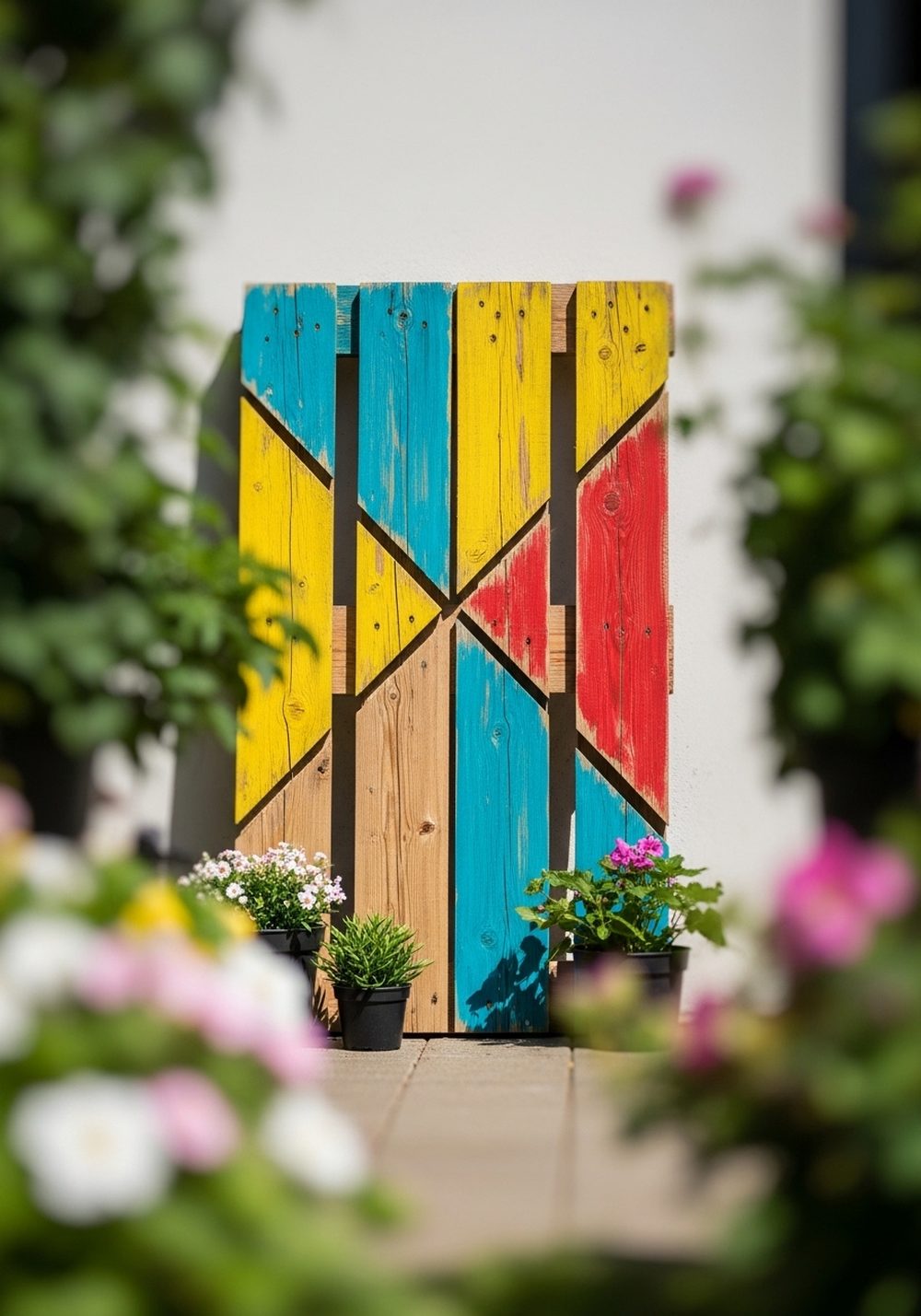 Painted Pallet Garden Art Panel