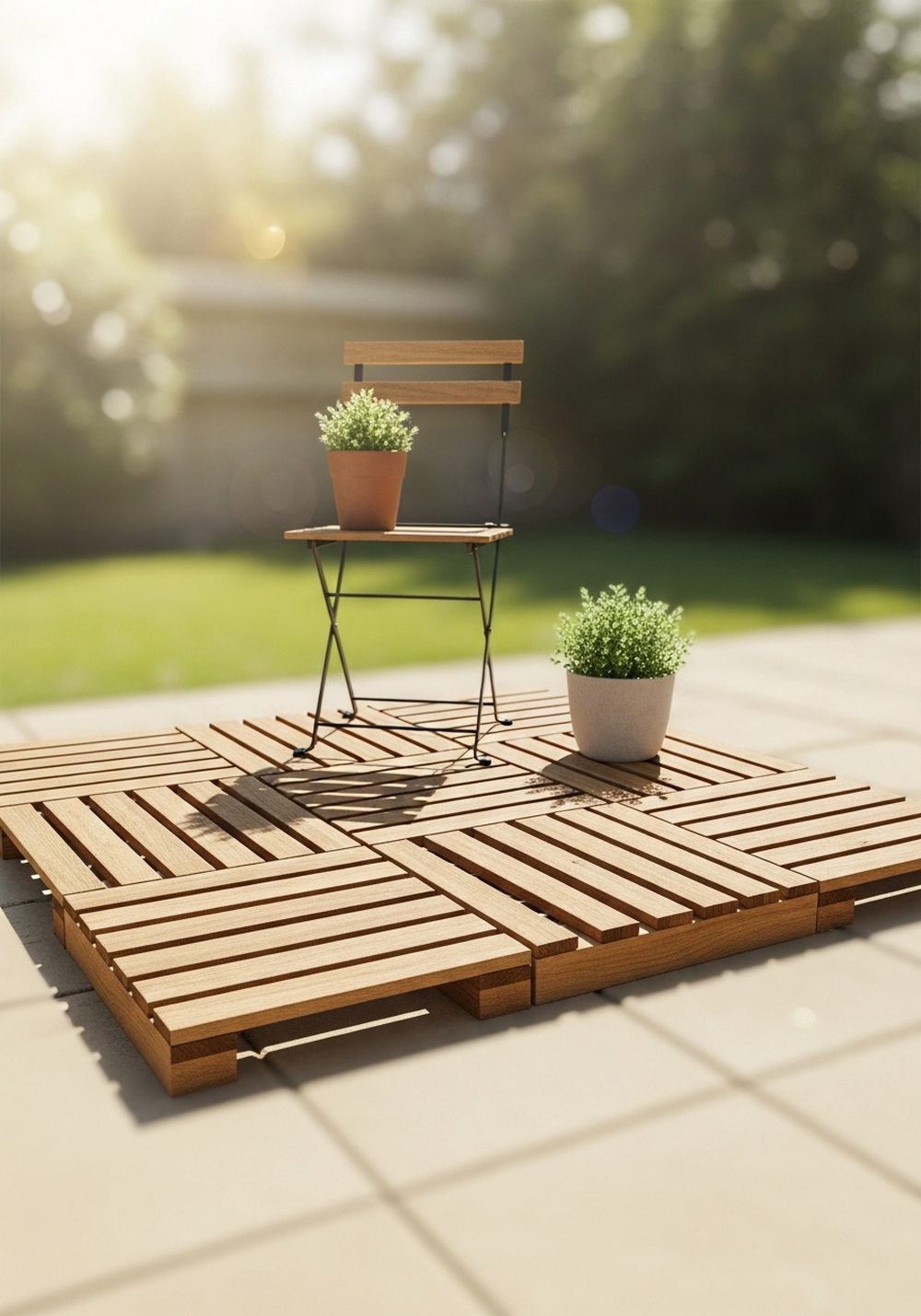 Pallet Deck Tiles For A Mini Patio