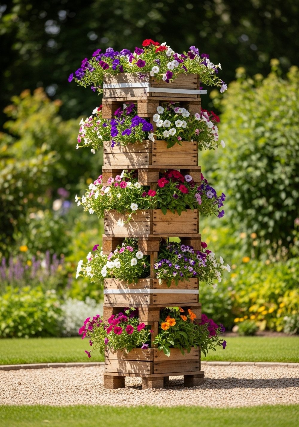 Pallet Flower Tower Planter