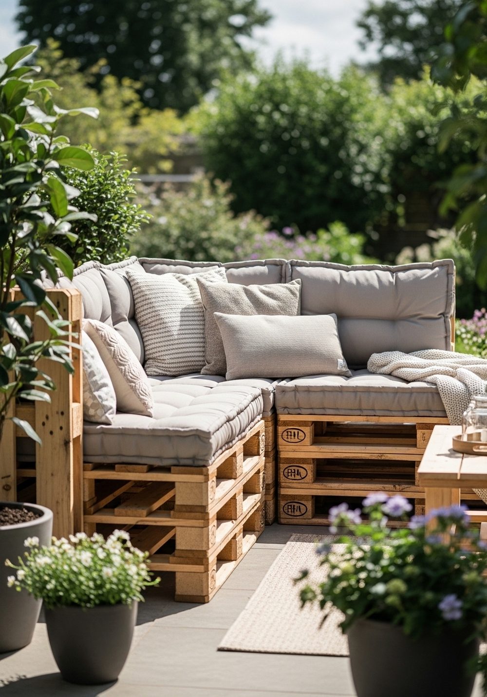 Pallet Lounge Sofa With Cushions