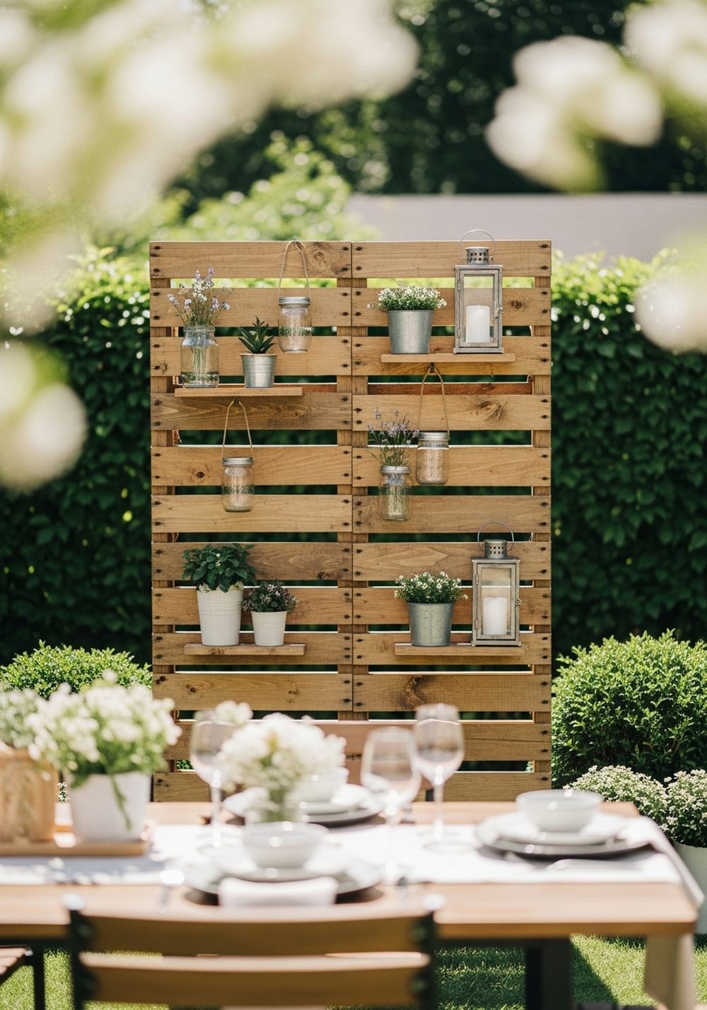Pallet Outdoor Dining Backdrop