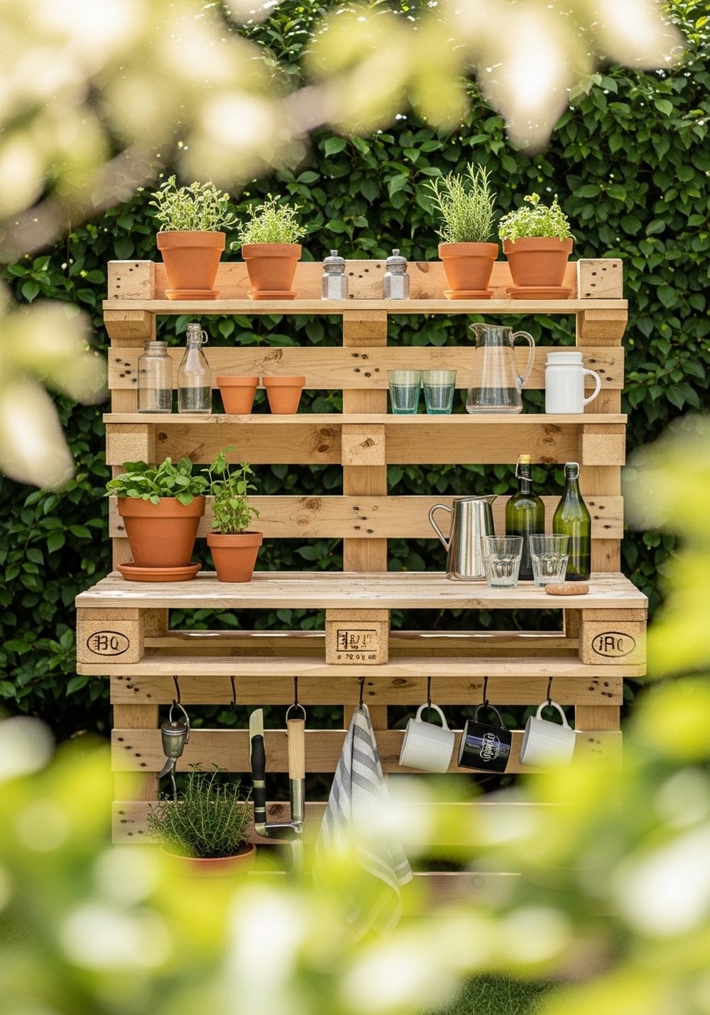 Pallet Potting Bench Turned Garden Bar
