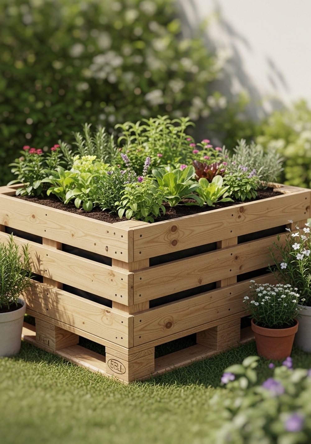 Pallet Raised Bed Corner Garden