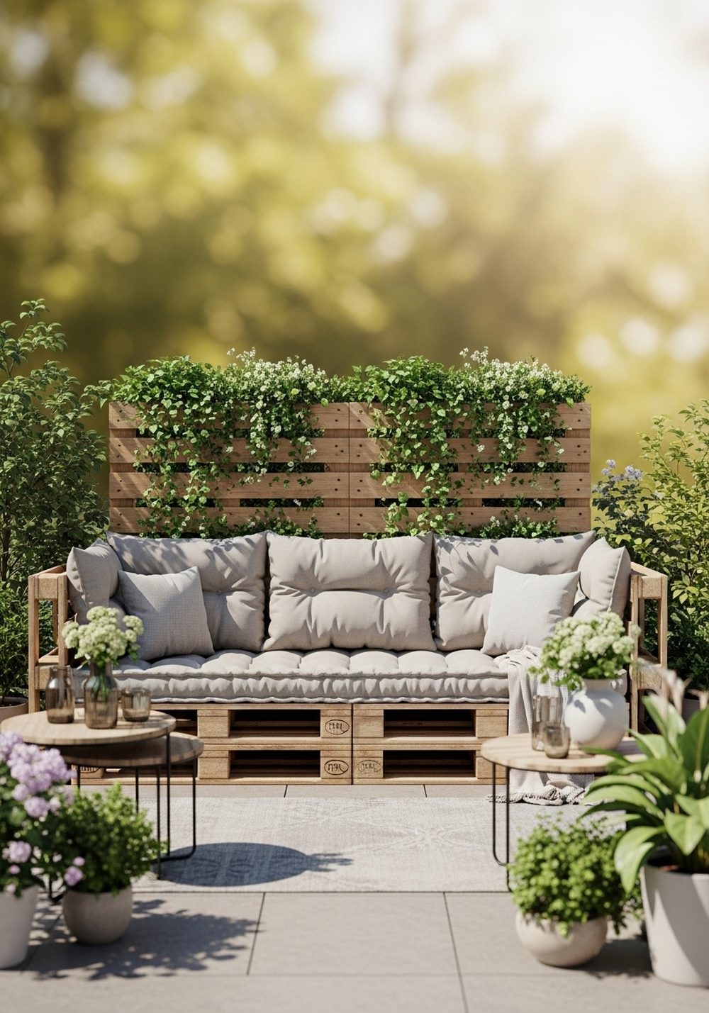 Pallet Sofa With Built-In Planter Backs