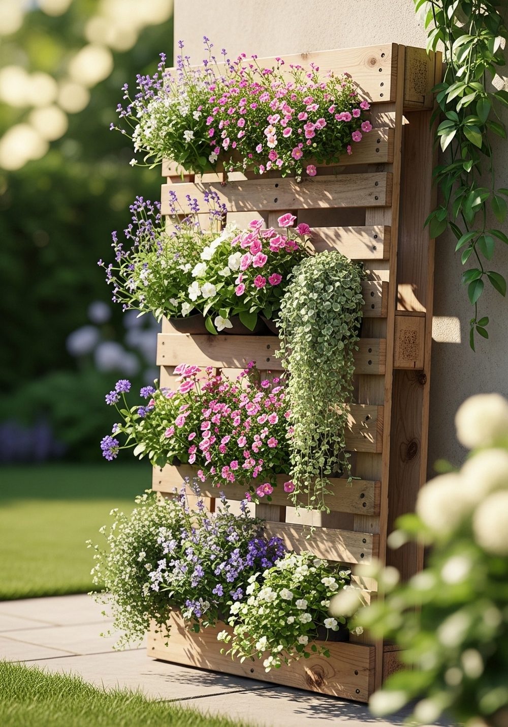 Pallet Vertical Flower Tower