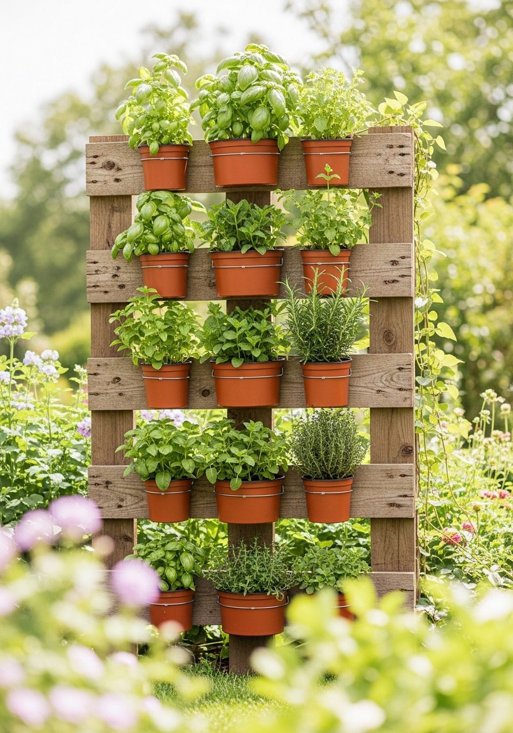 Pallet Vertical Herb Wall