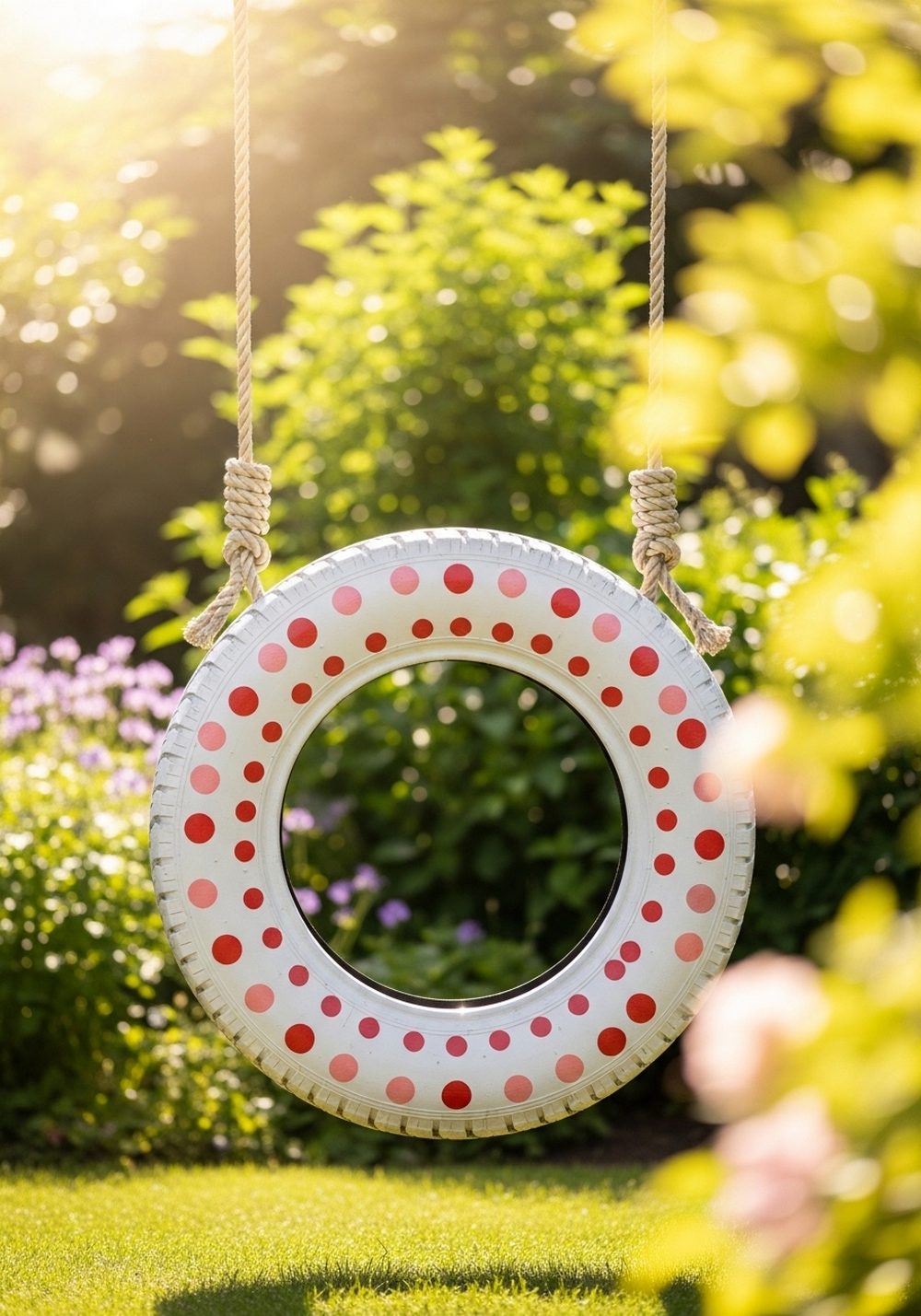 Polka Dot Playful Tire Swing