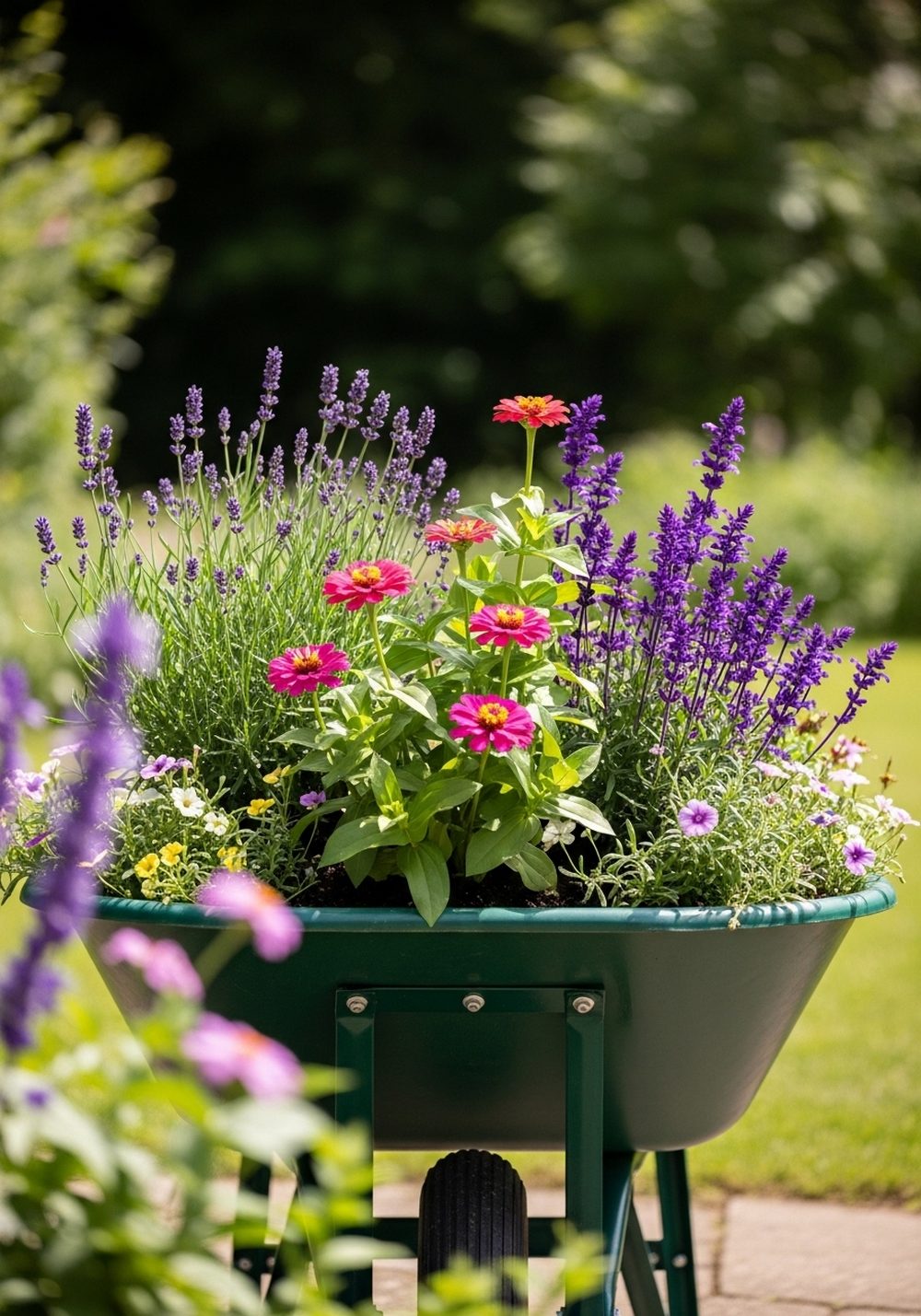 Pollinator Party Wheelbarrow Planter