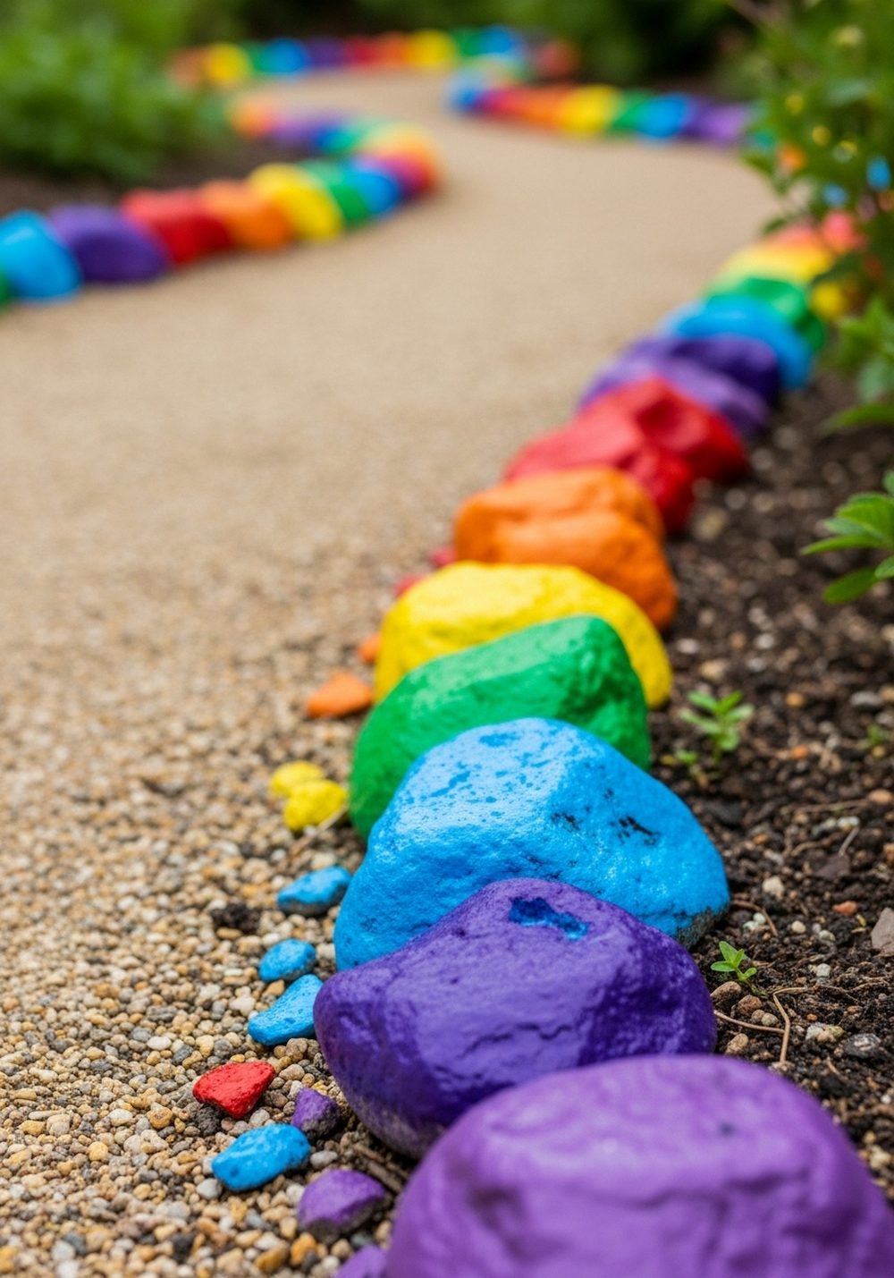 Rainbow Border Pathway Markers