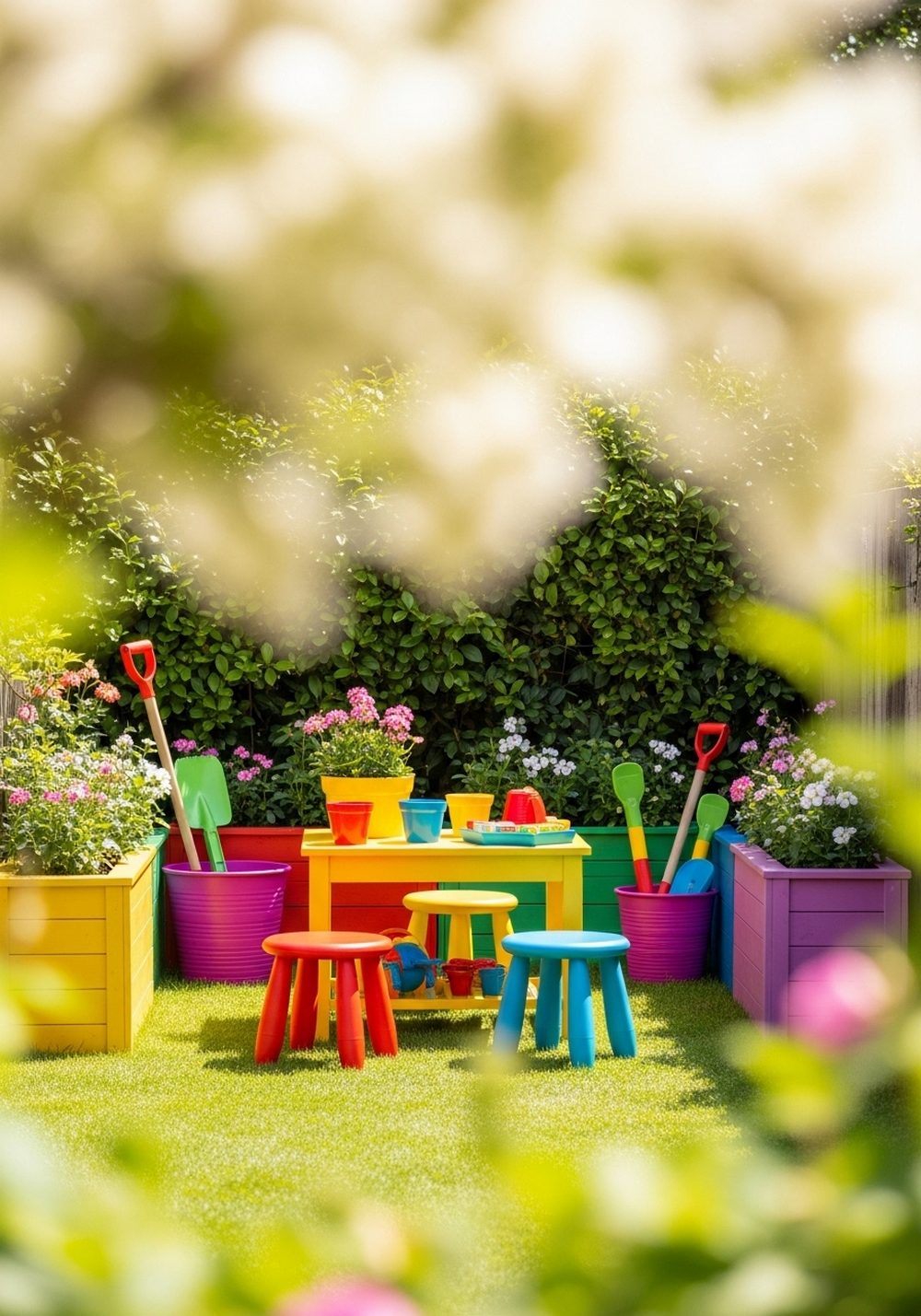 Rainbow-Themed Kids’ Play Corner