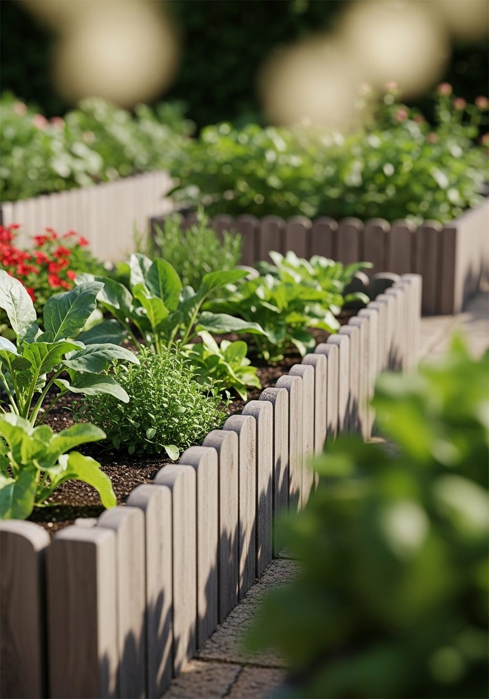 Rustic Pallet Raised Bed Edging