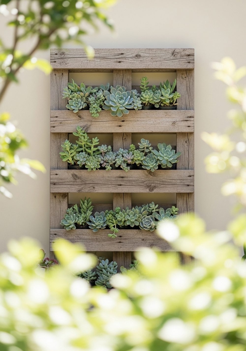 Rustic Pallet Succulent Shelf