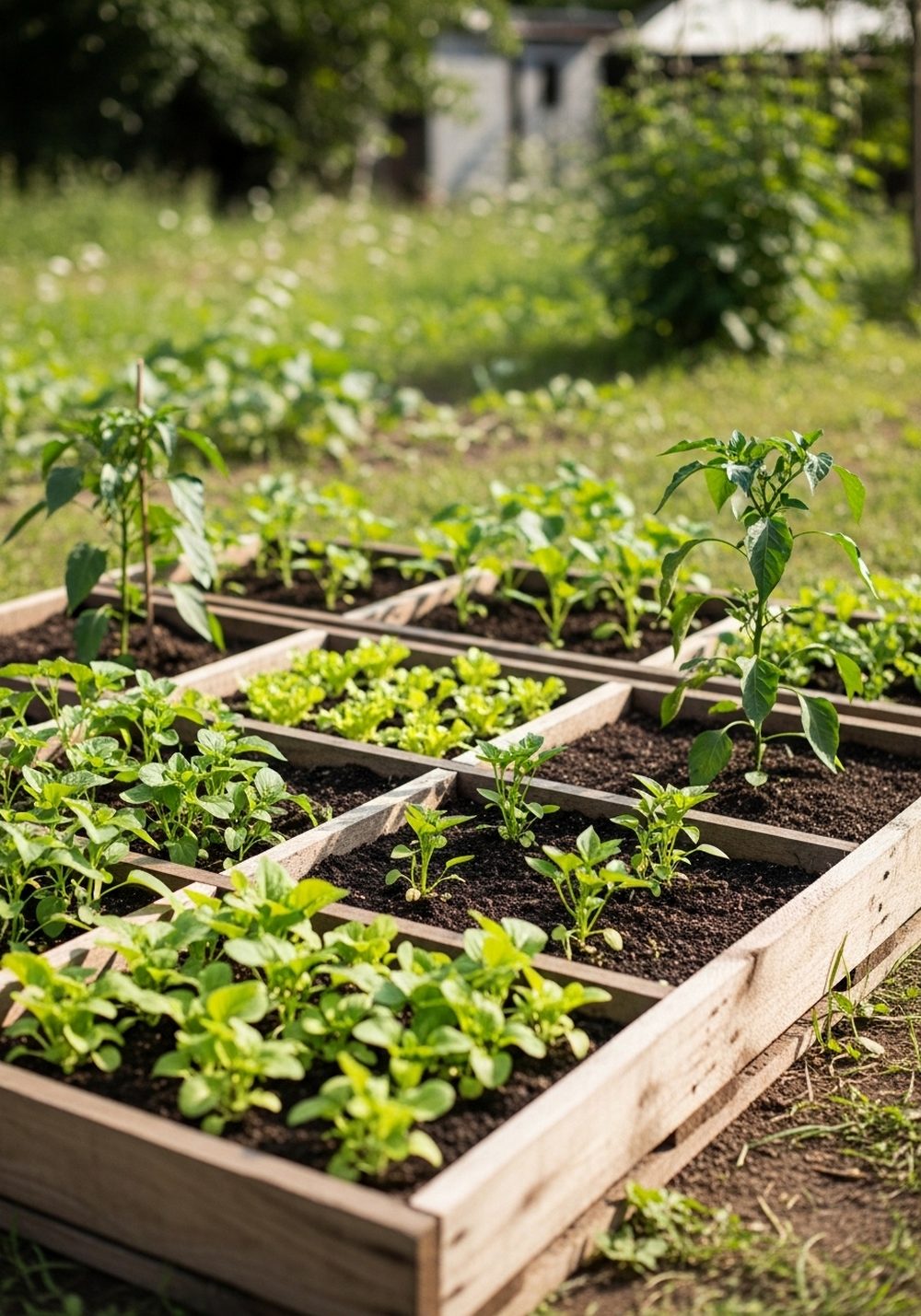 Rustic Pallet Veggie Bed