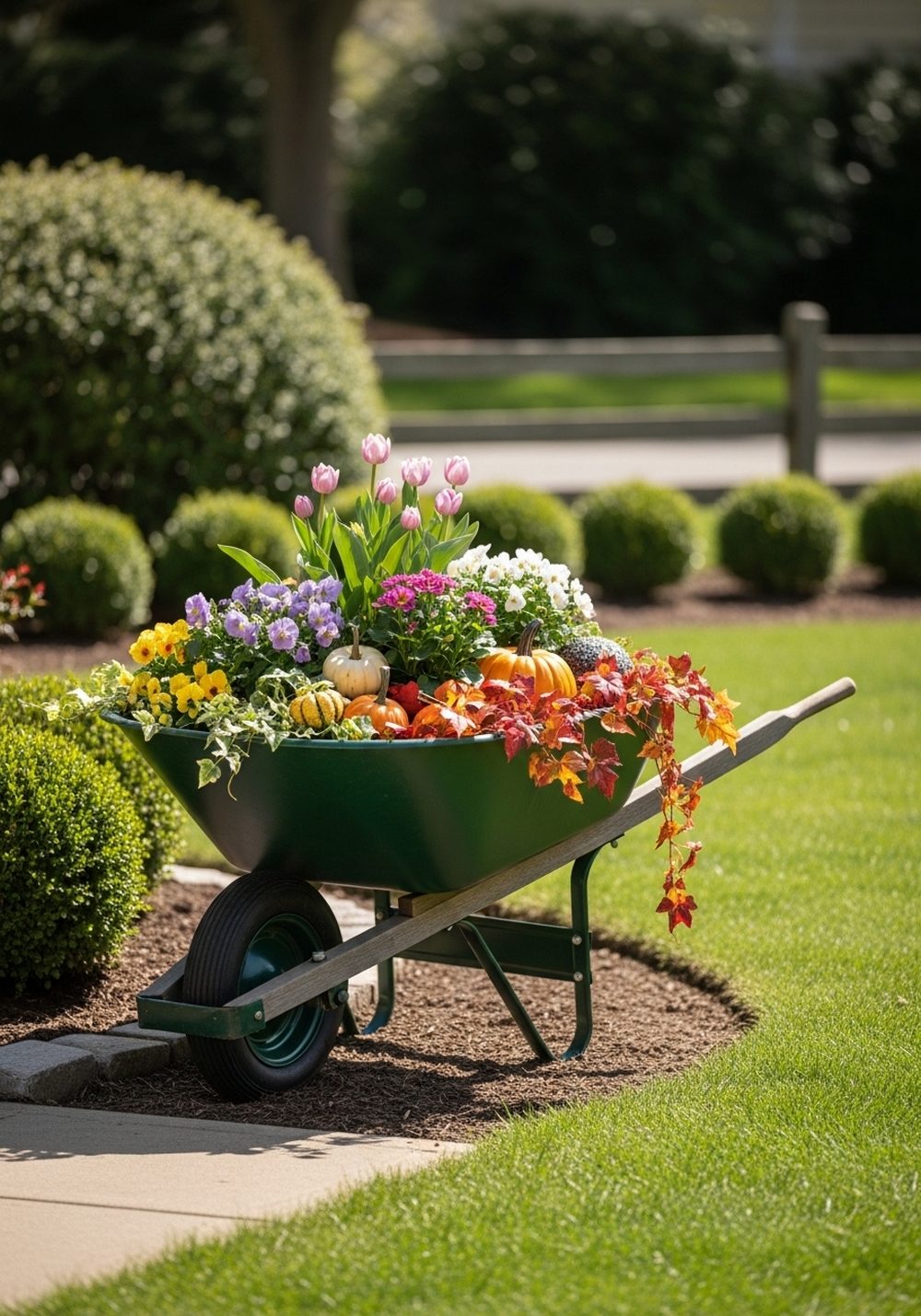 Seasonal Wheelbarrow Color Display