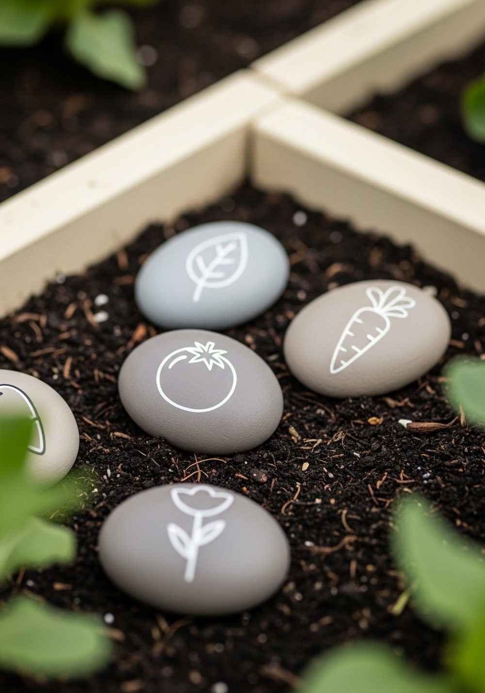 Simple Line-Art Icon Garden Rocks