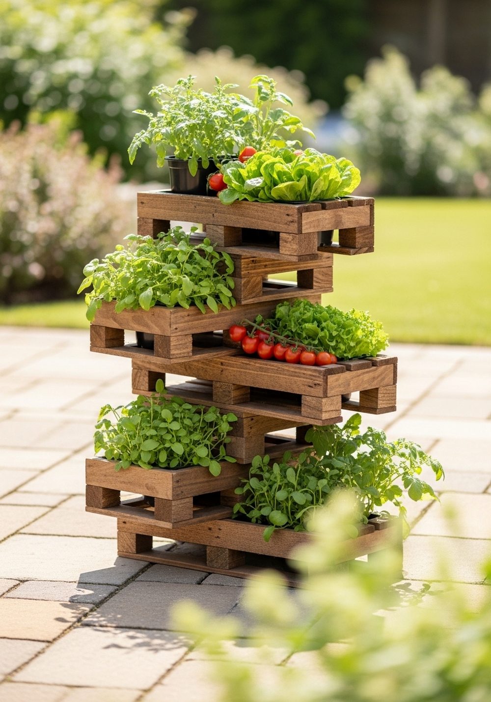 Turn A Pallet Into A Vertical Salad And Veggie Bar