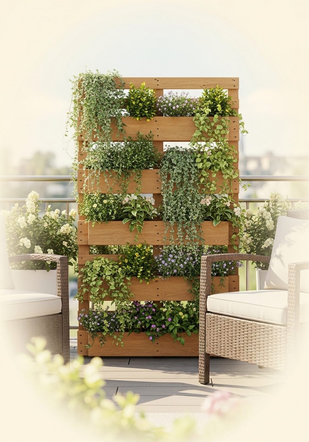 Use A Pallet Planter Wall As A Privacy Screen