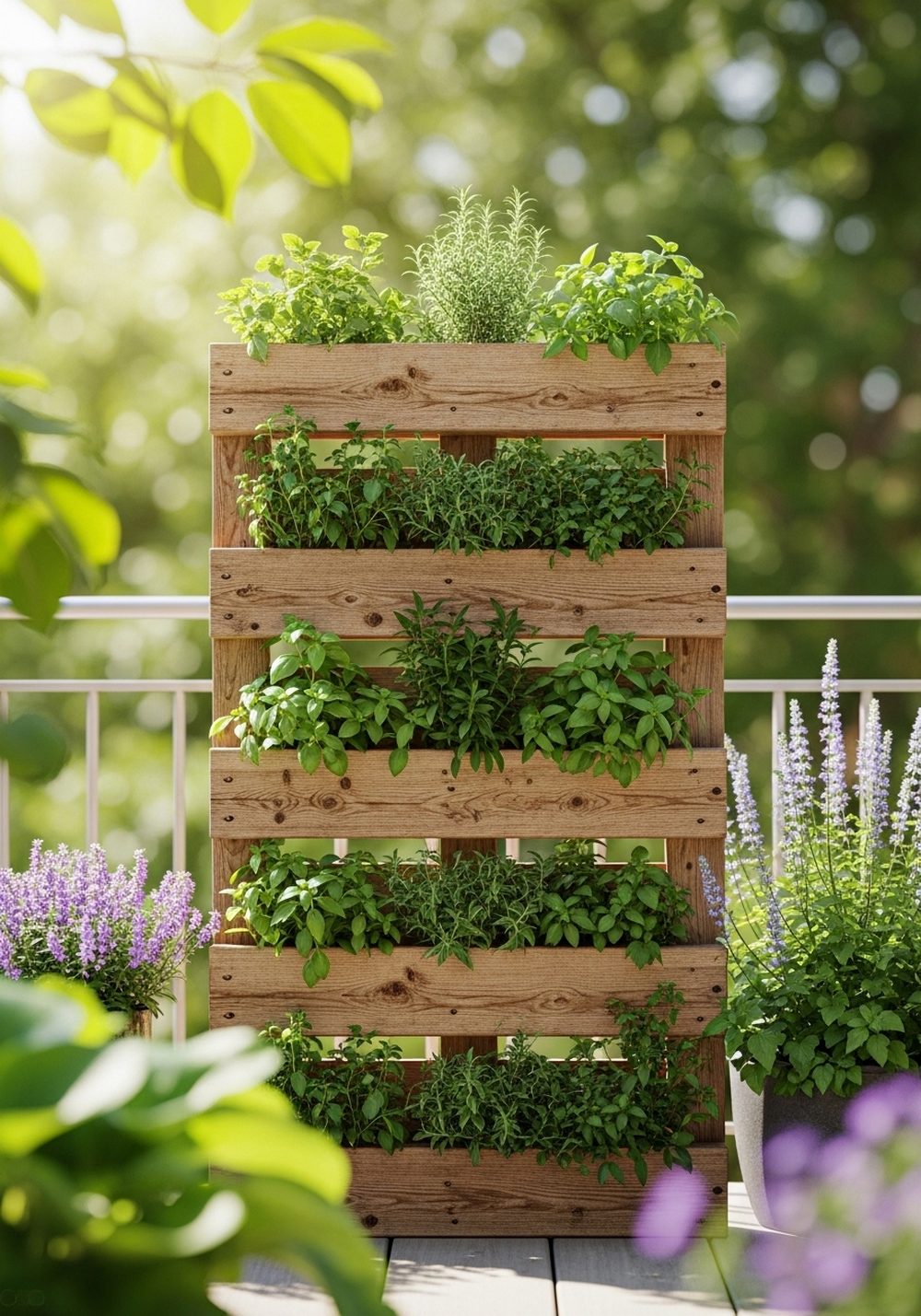 Vertical Herb Wall From A Single Pallet