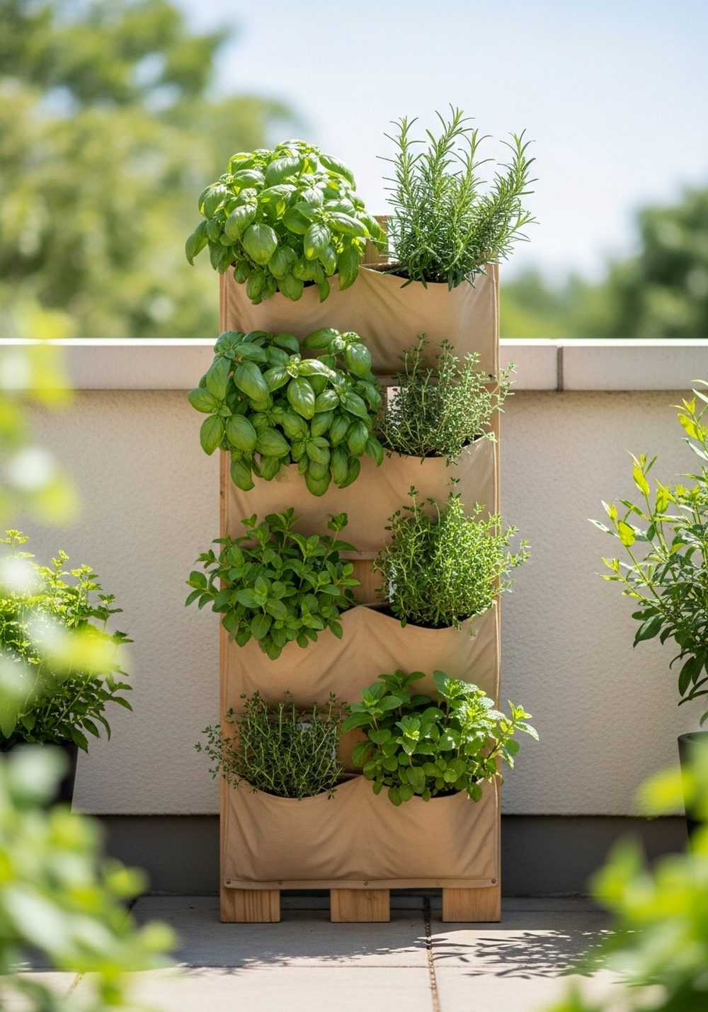 Vertical Herb Wall From A Single Pallet