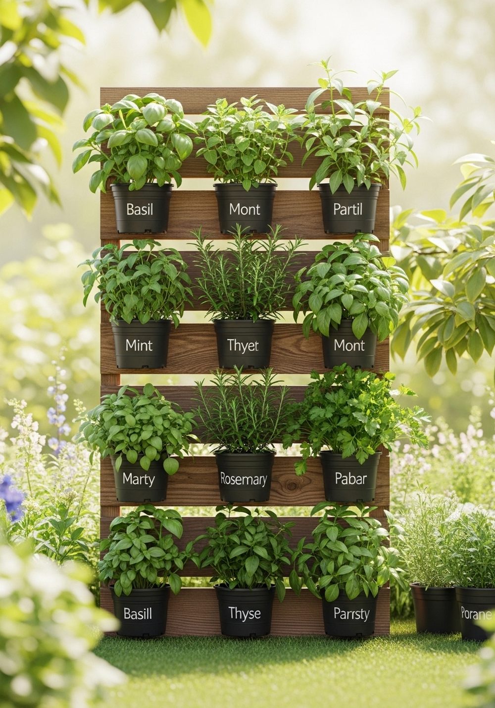 Vertical Pallet Herb Wall