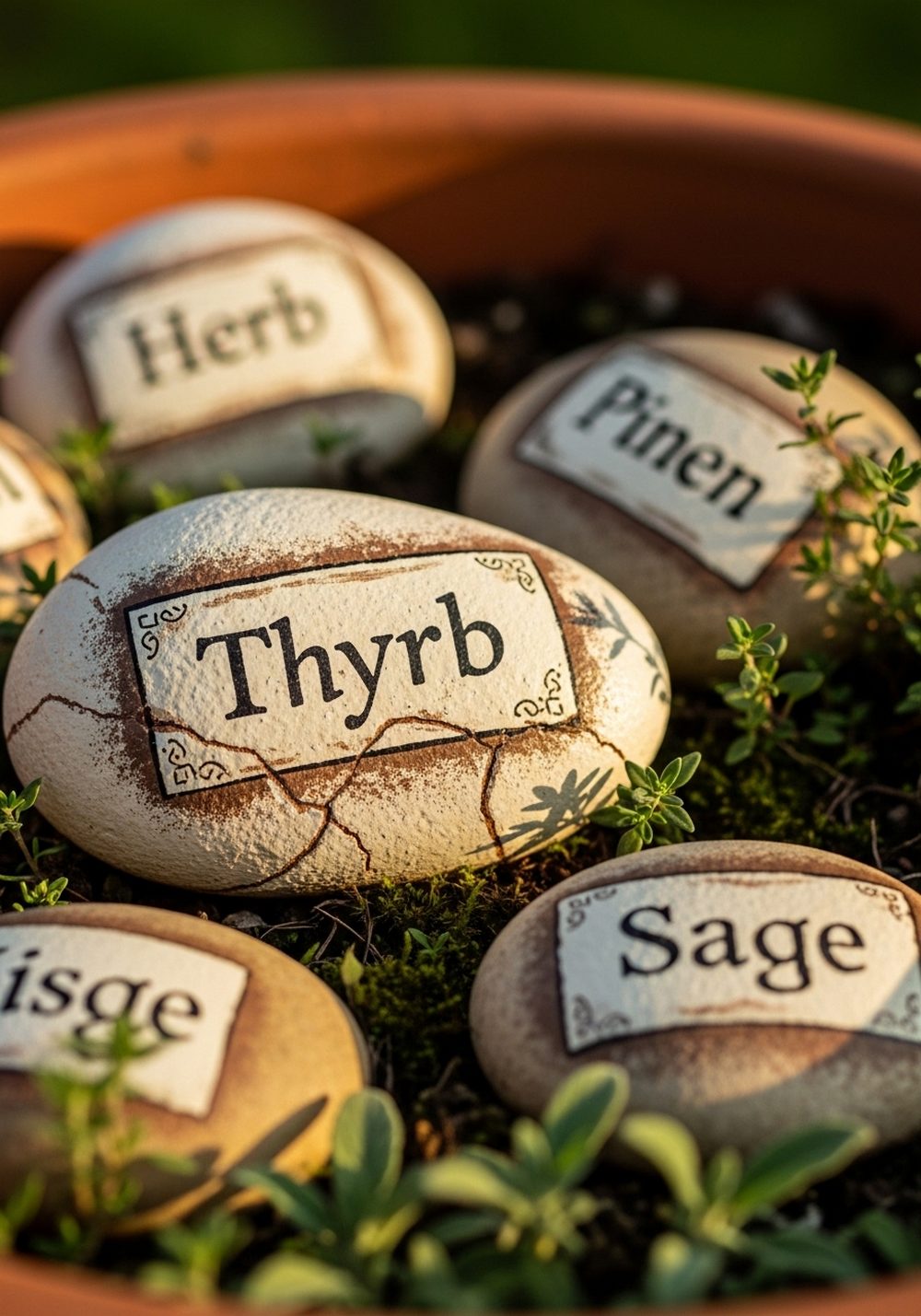 Weathered Vintage Label Rocks