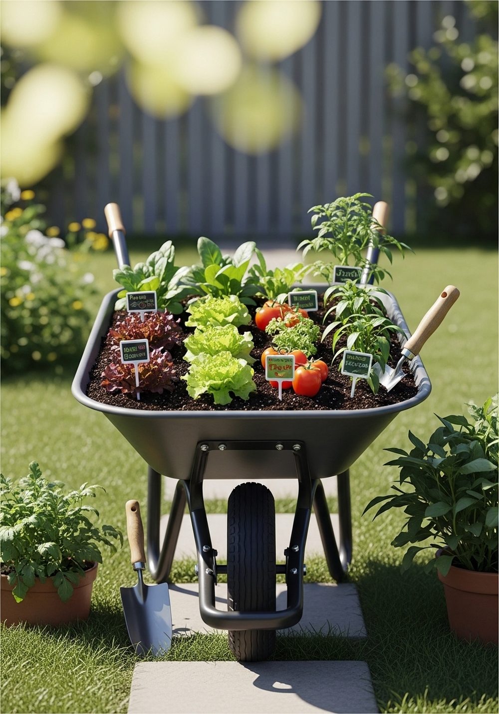 Wheelbarrow Vegetable Planter For Small Yards