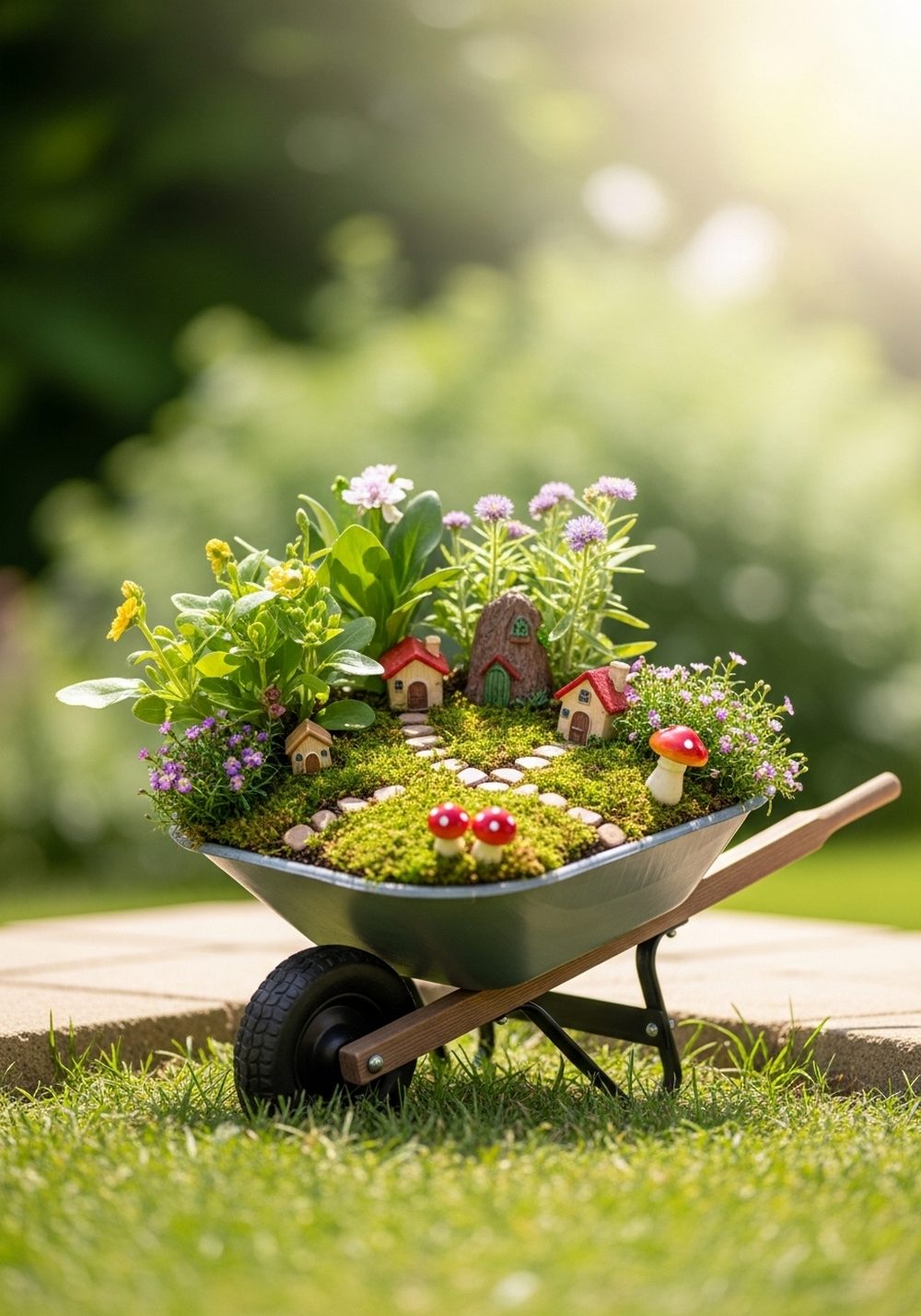 Whimsical Fairy Garden Wheelbarrow For Kids
