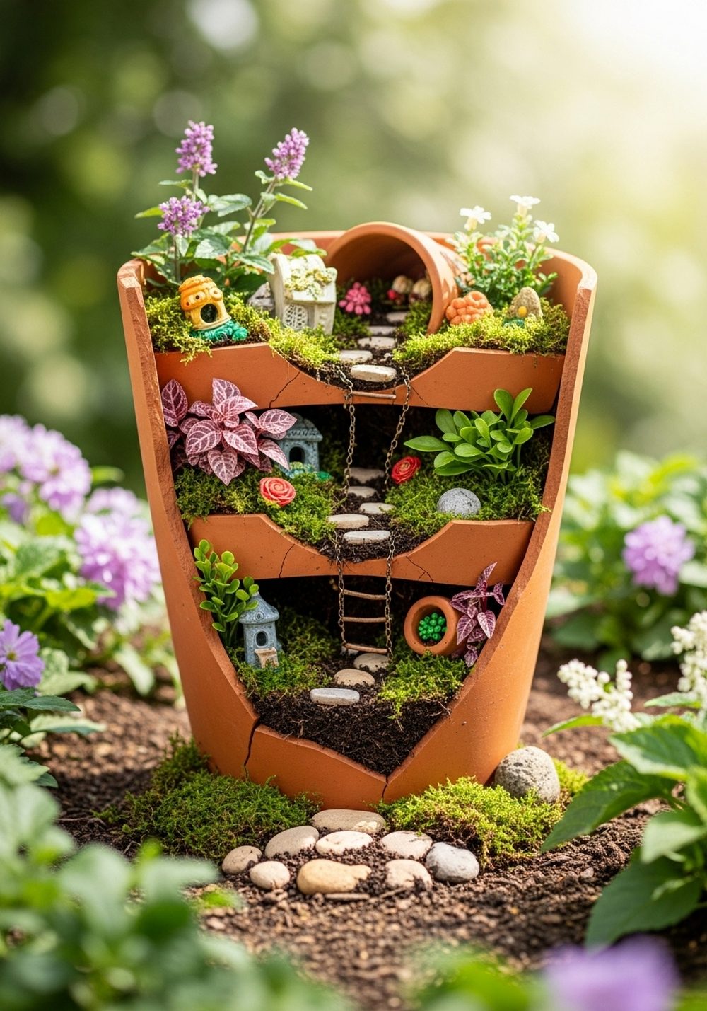 Broken Pot Fairy Garden Feature
