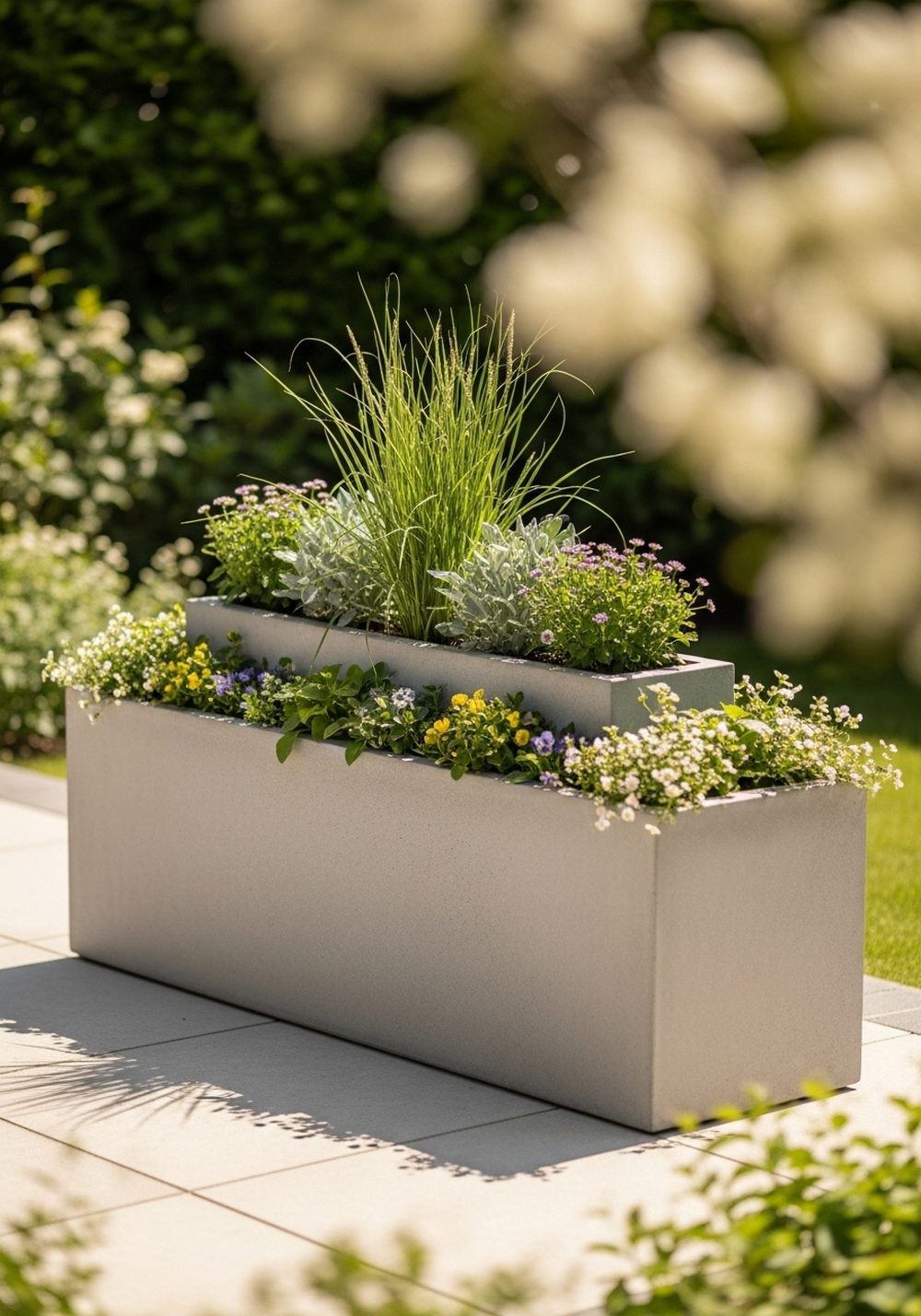 Long Modern Trough Planters