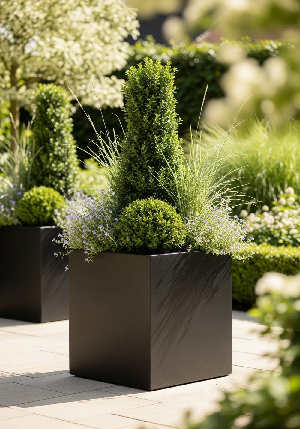 Modern Black Cube Planters