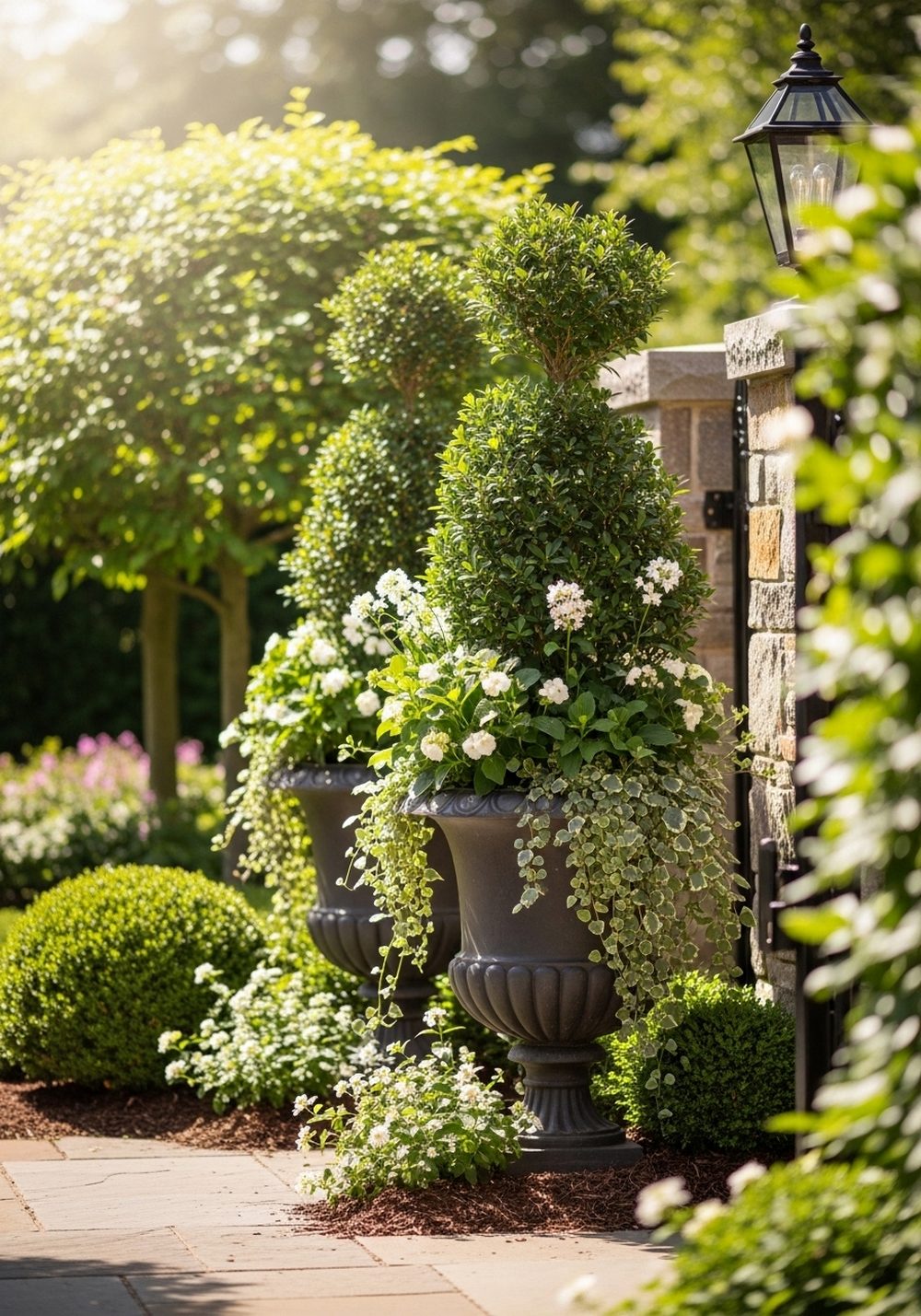 Oversized Urns At The Entry
