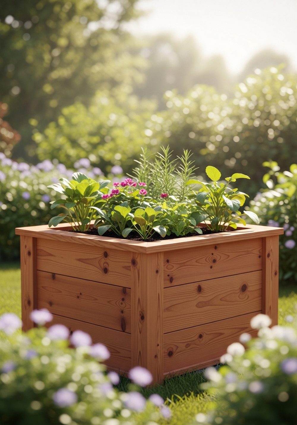 Raised Cedar Box Planter