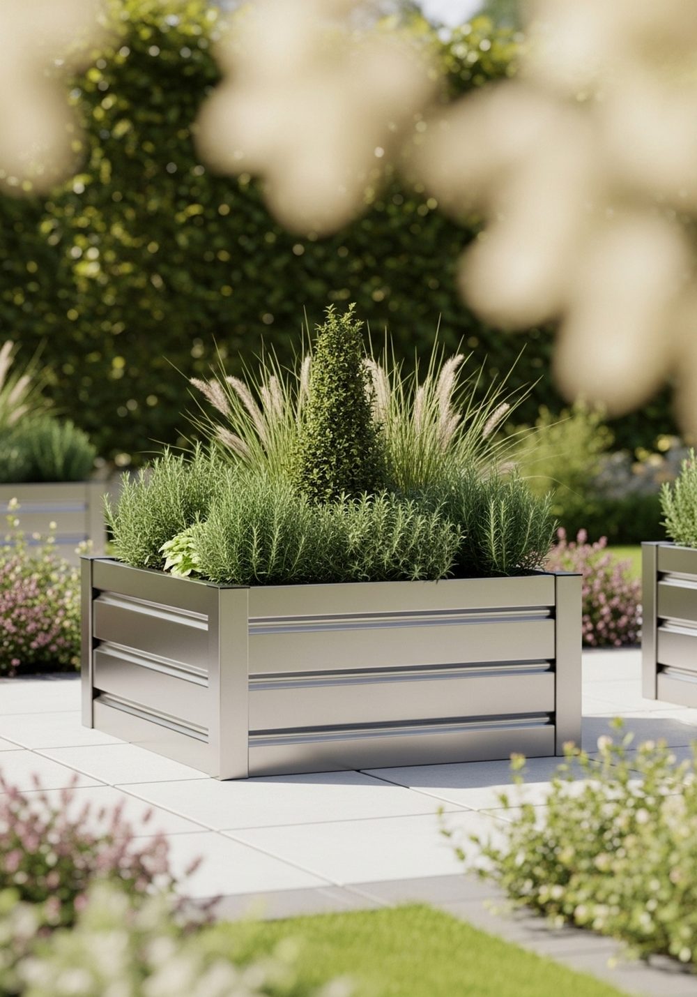 Raised Metal Planters For Clean Lines